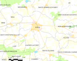 Map commune FR insee code 53097